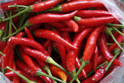 Red chili in plastic bag