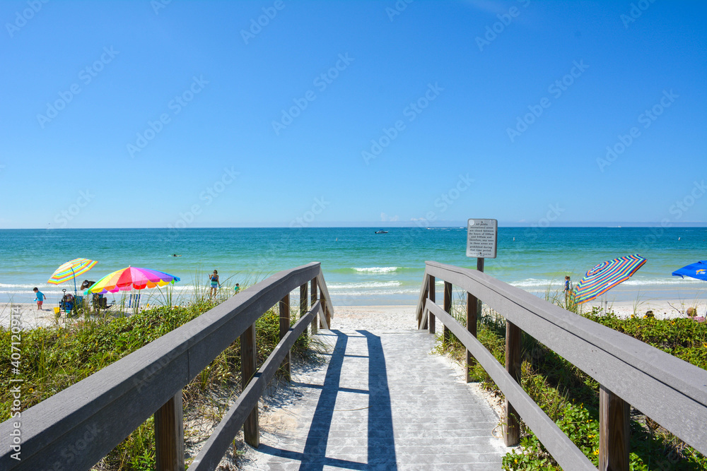 Beautiful Winter beach day at St Petersburg / Clearwater in Florida