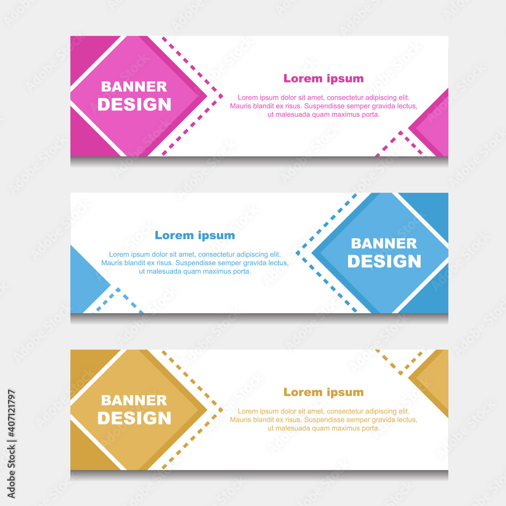 Naklejka premium Set of Design Banner Web Template. can be Used for Workflow Layout, Diagram, Web Design. and Label Vector