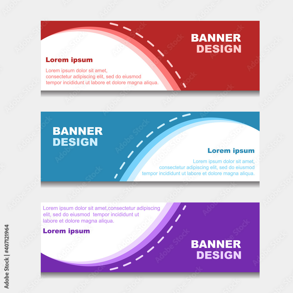 Set of Design Banner Web Template. can be Used for Workflow Layout, Diagram, Web Design. and Label Vector