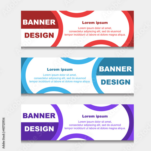 Set of Design Banner Web Template. can be Used for Workflow Layout, Diagram, Web Design. and Label Vector