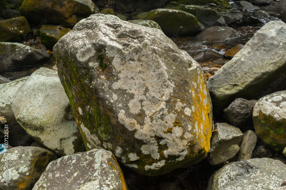 Photo of large rocks in the river