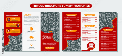 Trifold Brochure Yummy Food Franchise