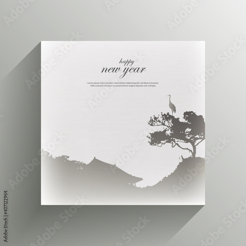 Korean Traditional calligraphy Background, thanksgiving day, watercolor scenery