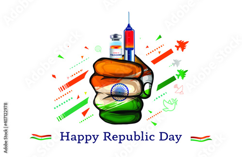 creative vector illustration "Republic day of India" background, ideas concept, presentation, showoff growth parade, technology success of Indian story
