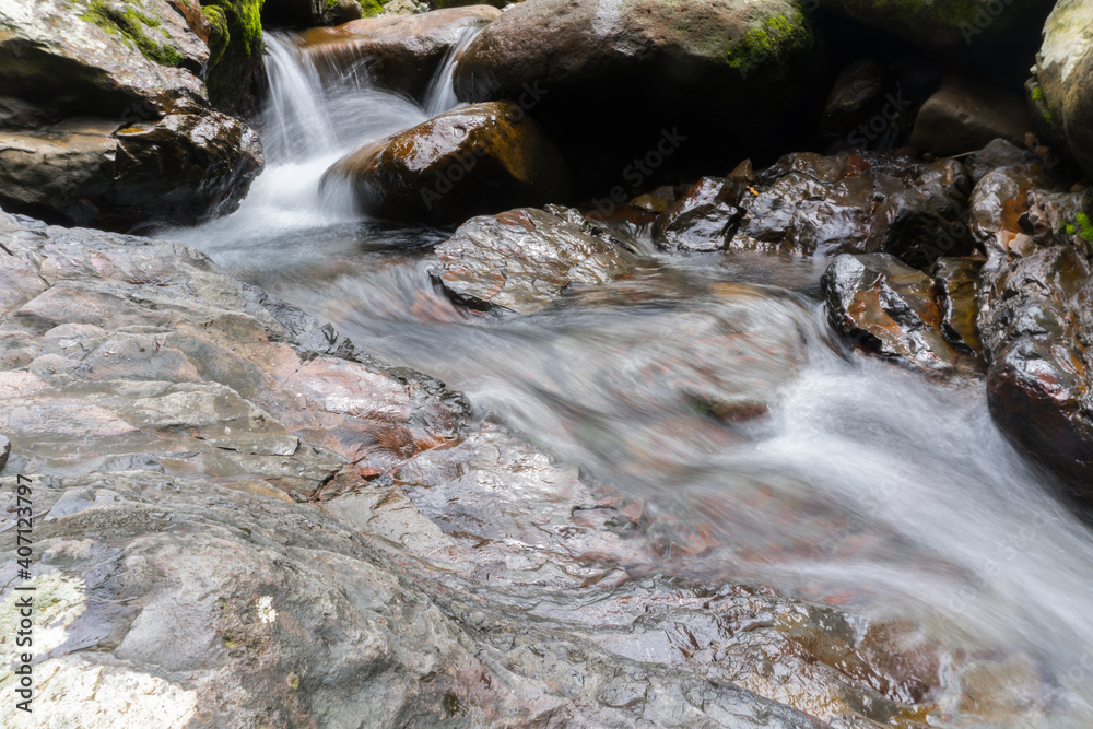 Photo of large rocks in the river