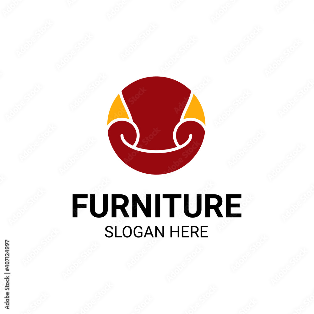 Modern Unique Furniture and Household with Sofa or Chair Icon Logo Vector Design Template Isolated. Modern Unique Furniture and Household with Sofa or Chair Icon Logo Vector Design Template Isolated.