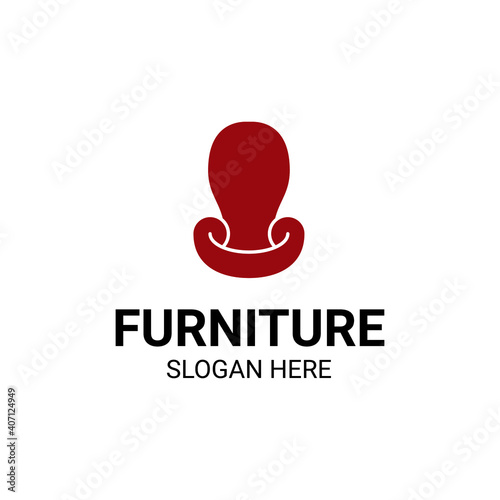 Modern Unique Furniture and Household with Sofa or Chair Icon Logo Vector Design Template Isolated.