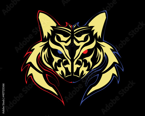 Wallpaper Mural illustration vector design graphic of cat tribal Torontodigital.ca