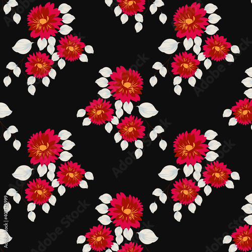 Wallpaper Mural seamless vector flowers pattern on  background Torontodigital.ca