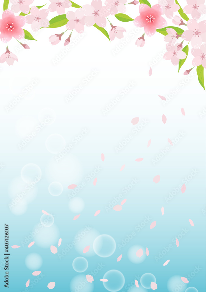 Illustration material of cherry blossoms (vector, background)