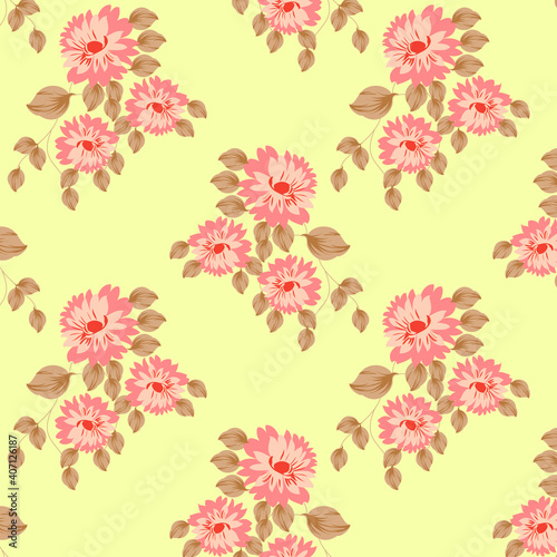 seamless vector flowers pattern on  background