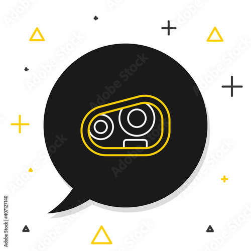 Line Car headlight icon isolated on white background. Colorful outline concept. Vector.