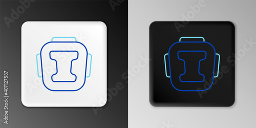 Line Boxing helmet icon isolated on grey background. Colorful outline concept. Vector.