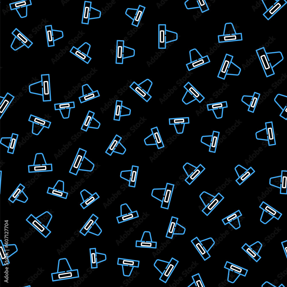 Line Groin guard for martial arts icon isolated seamless pattern on black background. Vector. Line Groin guard for martial arts icon isolated seamless pattern on black background. Vector.