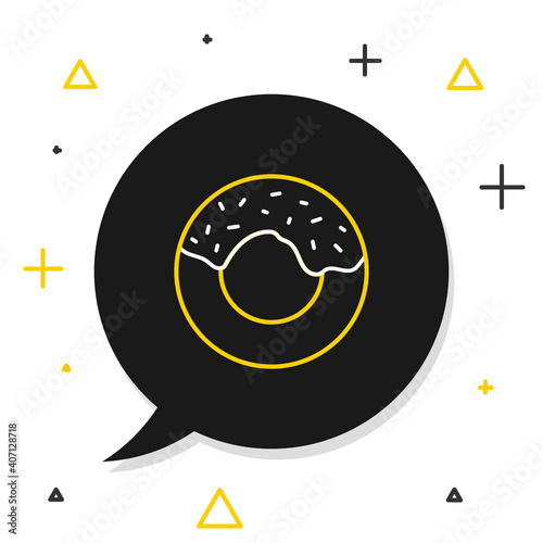 Line Donut with sweet glaze icon isolated on white background. Colorful outline concept. Vector.