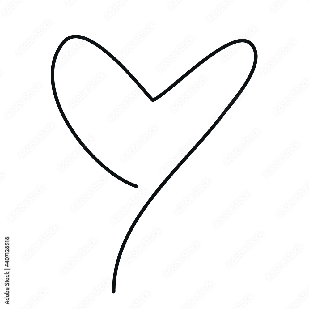 Heart simple hand draw icon. Outline heart marker vector illustration. Heart simple hand draw icon. Outline heart marker vector illustration.