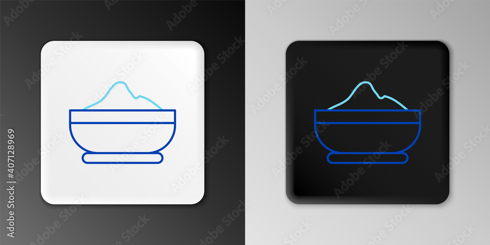 Line Flour bowl icon isolated on grey background. Baking Ingredients. Healthy organic food. Kitchen utensils cup. Dough cooking. Colorful outline concept. Vector. Line Flour bowl icon isolated on grey background. Baking Ingredients. Healthy organic food. Kitchen utensils cup. Dough cooking. Colorful outline concept. Vector.