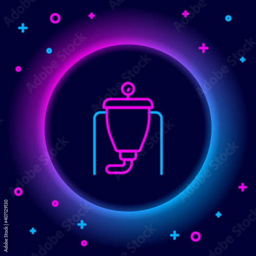 Glowing neon line Beer brewing process icon isolated on black background. Colorful outline concept. Vector.