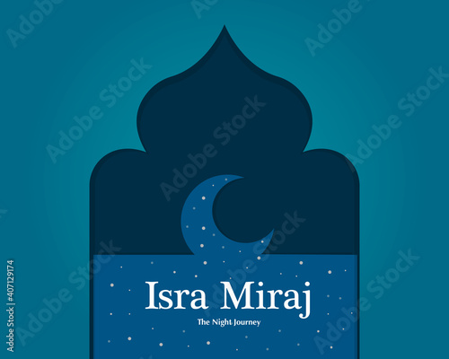 Isra and Miraj Greeting Card Vector