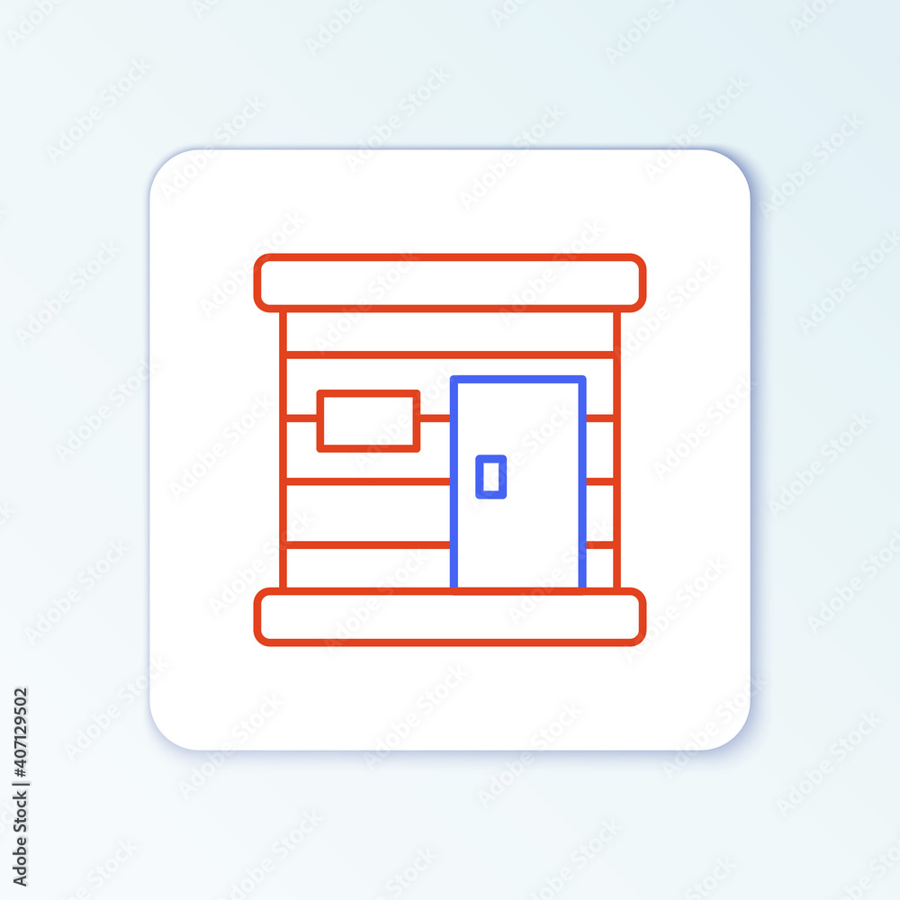 Line Sauna wooden bathhouse icon isolated on white background. Heat spa relaxation therapy bath and hot steam healthcare, relax therapy. Colorful outline concept. Vector. Line Sauna wooden bathhouse icon isolated on white background. Heat spa relaxation therapy bath and hot steam healthcare, relax therapy. Colorful outline concept. Vector.