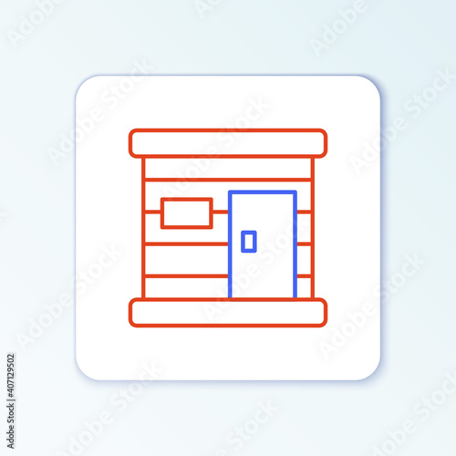 Line Sauna wooden bathhouse icon isolated on white background. Heat spa relaxation therapy bath and hot steam healthcare, relax therapy. Colorful outline concept. Vector.