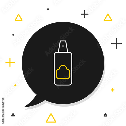 Line Spray can for hairspray, deodorant, antiperspirant icon isolated on white background. Colorful outline concept. Vector.