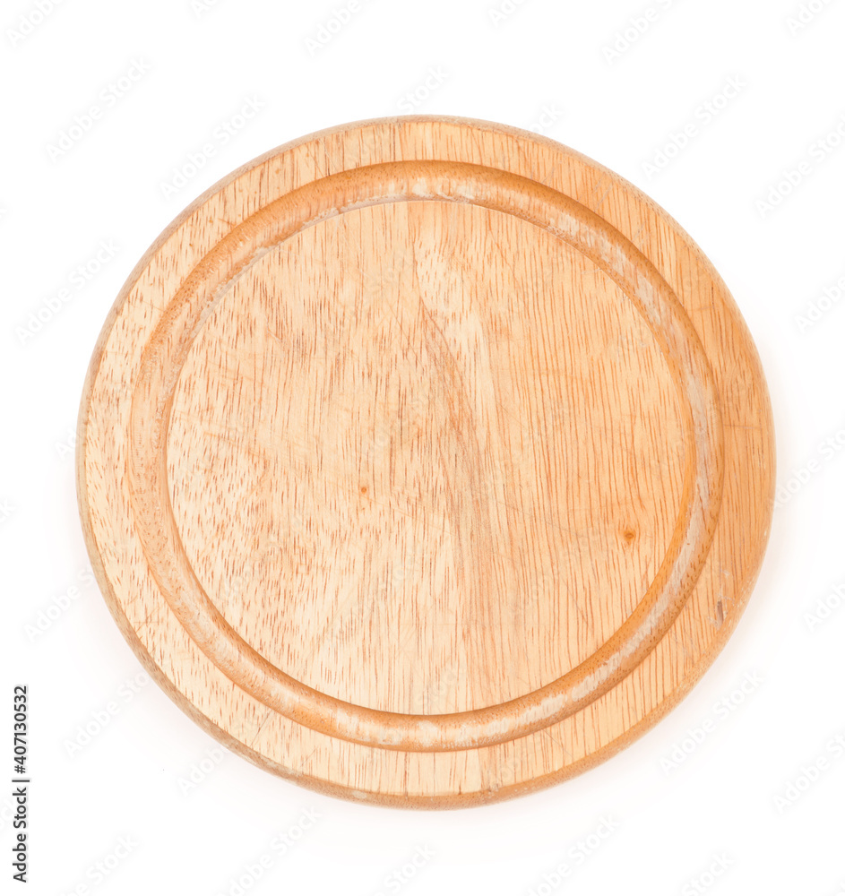 Wooden cheese board, isolated on white background Wooden cheese board, isolated on white background