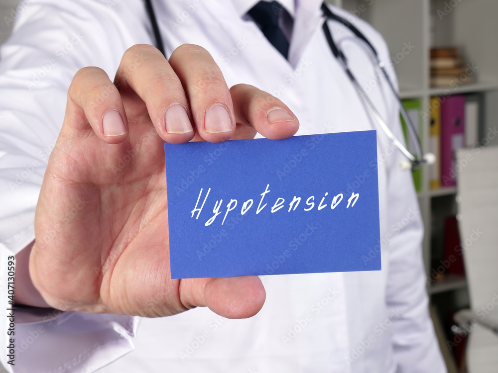 Medical concept meaning Hypotension with inscription on the page. Medical concept meaning Hypotension with inscription on the page.