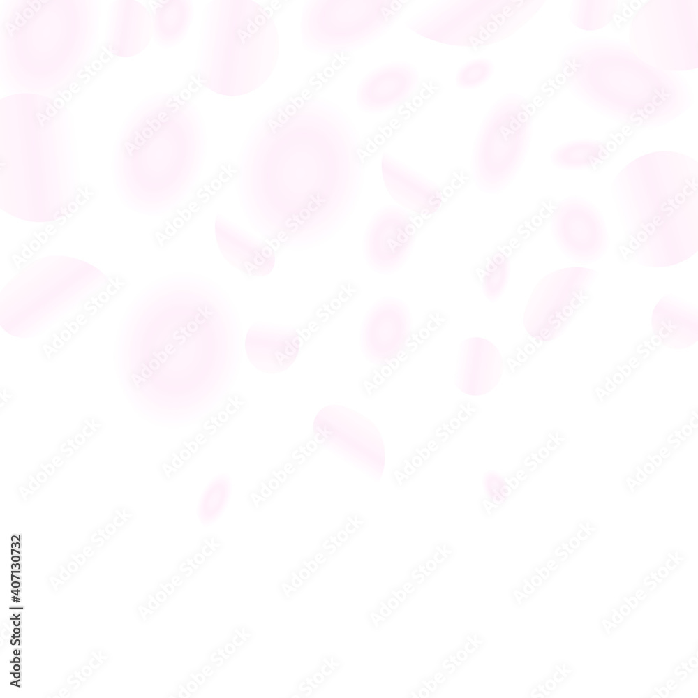 ぼんやりとしたピンクの花びらが舞うシンプルな背景イラスト