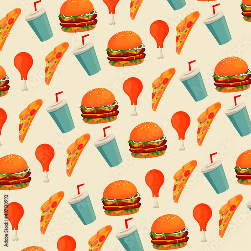 delicious fast food menu pattern