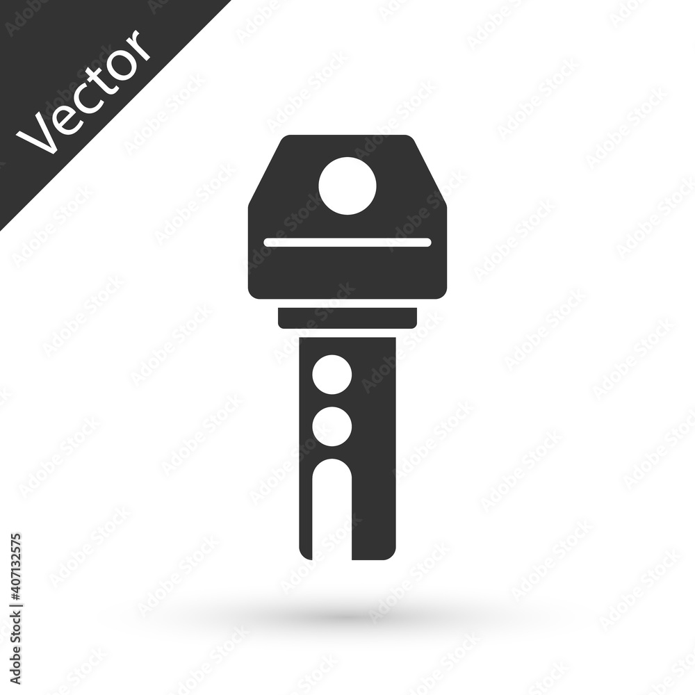 Grey Car key with remote icon isolated on white background. Car key and alarm system. Vector. Grey Car key with remote icon isolated on white background. Car key and alarm system. Vector.