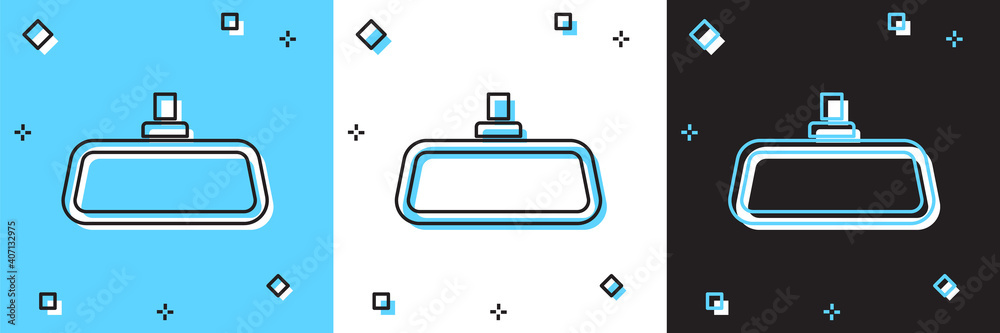 Set Car mirror icon isolated on blue and white, black background. Vector. Set Car mirror icon isolated on blue and white, black background. Vector.