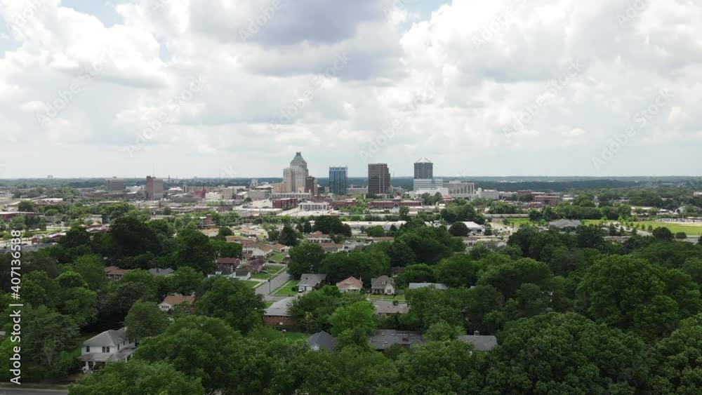Aerial View of Downtown Greensboro Skyline, North Carolina USA. Summer Cityscape on Cloudy Day, Pedestal Drone Shot Aerial View of Downtown Greensboro Skyline, North Carolina USA. Summer Cityscape on Cloudy Day, Pedestal Drone Shot
