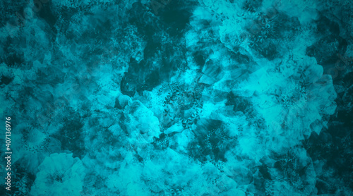 blue abstract acrylic background with brush strokes and splashes	