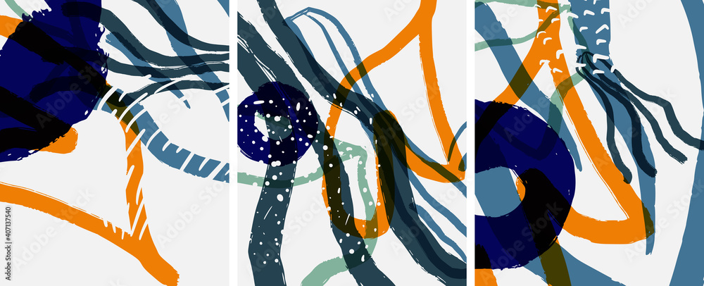 Obraz premium Social media abstract backgrounds. Abstract hand drawn doodles. Vector illustration for covers, banners, flyers