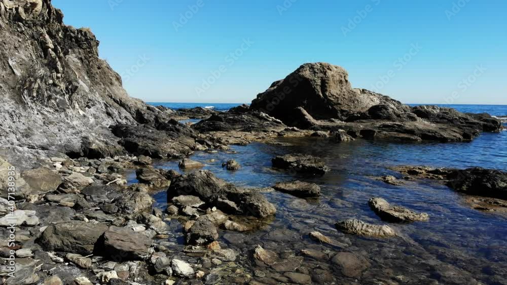Aerial view of spanish rocky coastline. Mediterranean region of Villaricos, Almeria, eastern Andalusia. Aerial view of spanish rocky coastline. Mediterranean region of Villaricos, Almeria, eastern Andalusia.