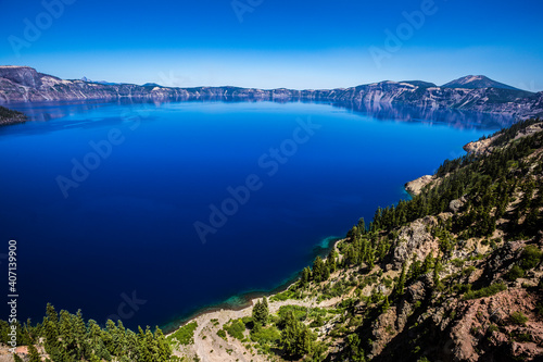 Clear Summer Day on Crater Lake, Crater Lake National Park, Oregon