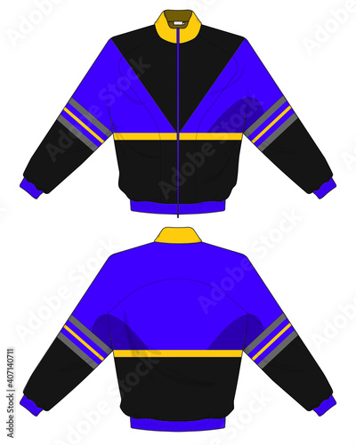 retro vintage windbreaker hoodie jacket template