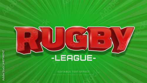 rugby typography premium editable text effect