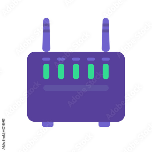 Internet service wireless router / modem flat vector icon for apps and websites