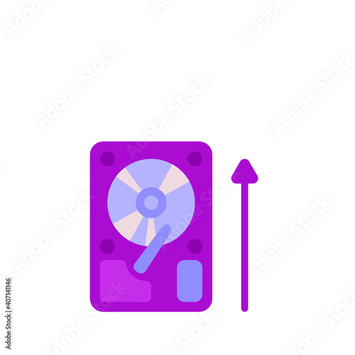 Harddrive icon. Computer hardware icon. Vector Illustration.