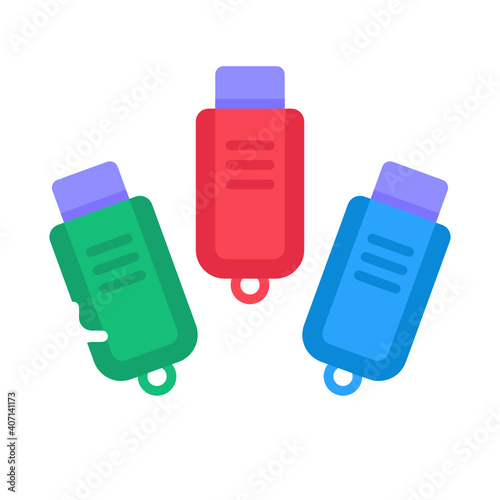 USB flash drive icon isolated on white background. Vector Illustration