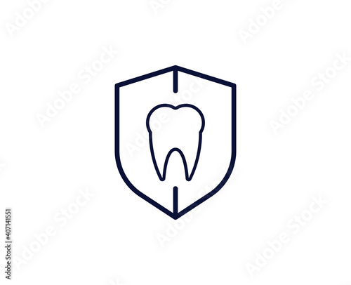 Dentistry icon. Medical black line sign. Premium quality graphic design pictogram. Outline symbol icon for web design  website and mobile app on white background. Monochrome icon of dentistry.