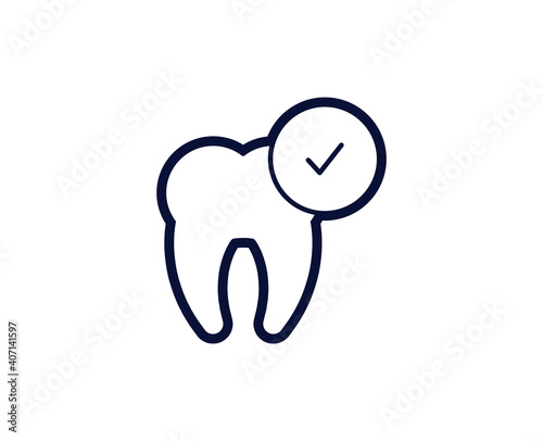 Dentistry icon. Medical black line sign. Premium quality graphic design pictogram. Outline symbol icon for web design, website and mobile app on white background. Monochrome icon of dentistry.