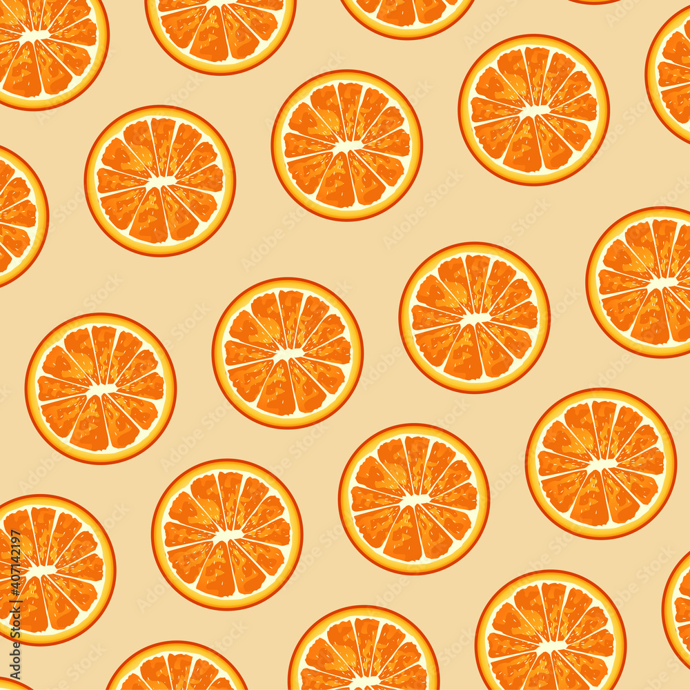 Naklejka citrus fruit poster with oranges pattern