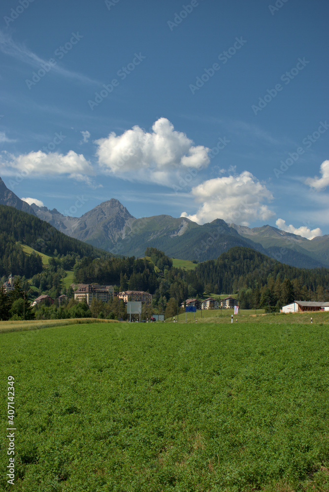 Panorama bei Scuol im Engadin in der Schweiz 12.8.2020 Panorama bei Scuol im Engadin in der Schweiz 12.8.2020