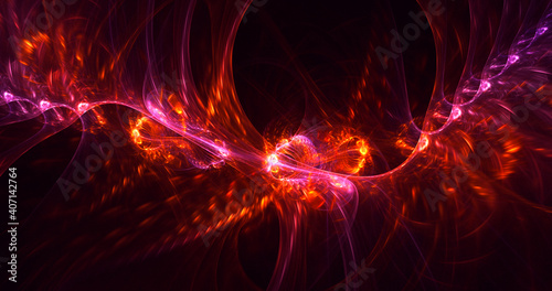 3D rendering abstract colorful fractal light background