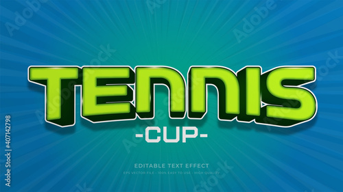 tennis typography premium editable text effect