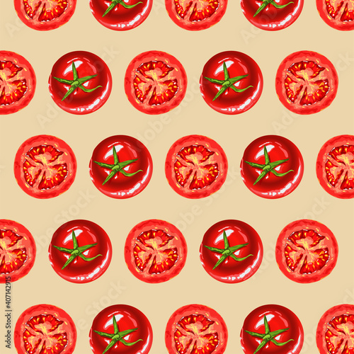 vegetarian healthy food with tomatoes pattern